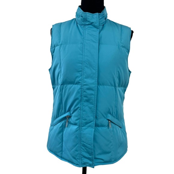 Vintage Talbots Blue Goose Down Puffer Vest Small - Picture 1 of 6